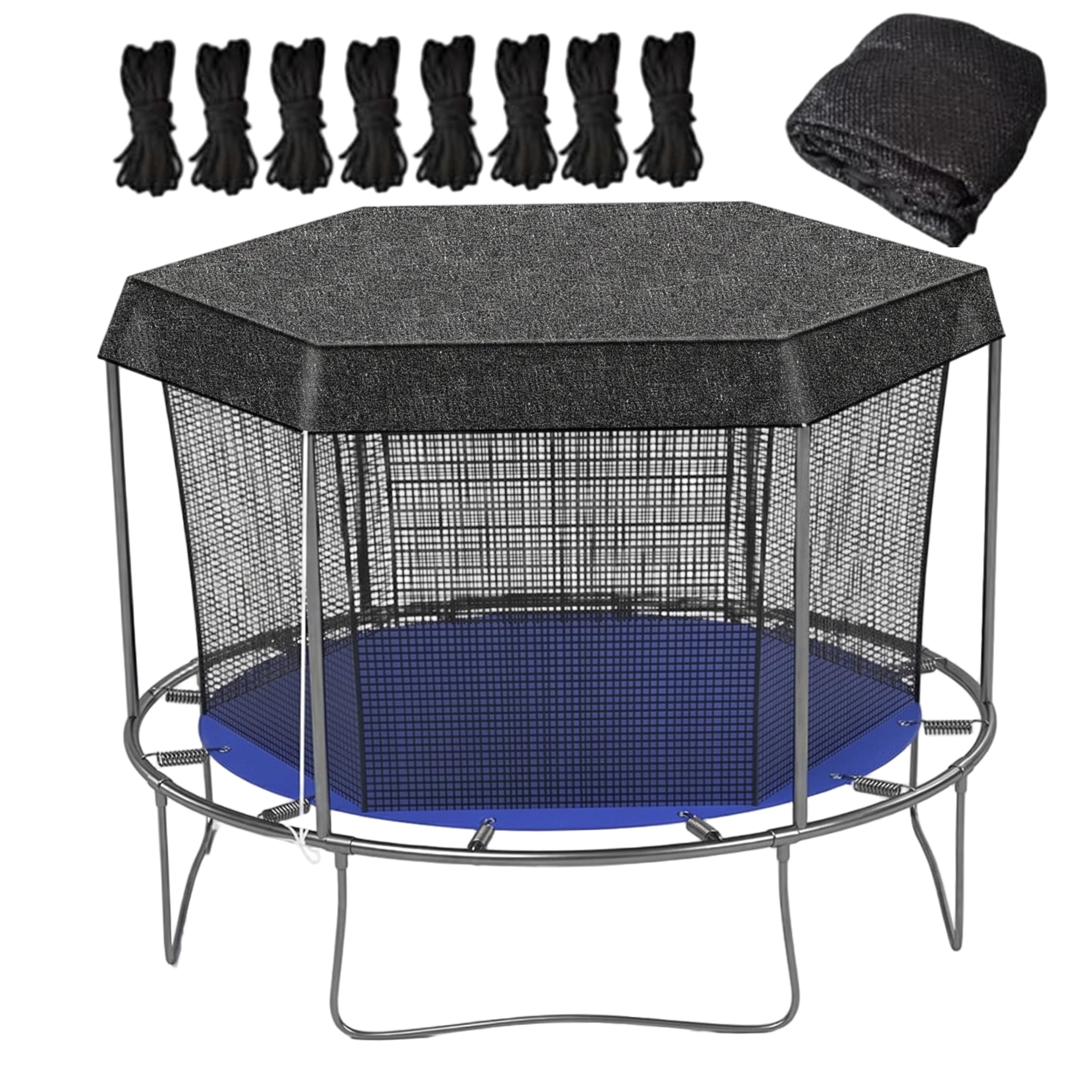 Trampoline Shade, Trampoline Shade Cover, Uv-blocking High-density Polyethylene Canopy For 10ft Round Trampolines (8-pole Frame)