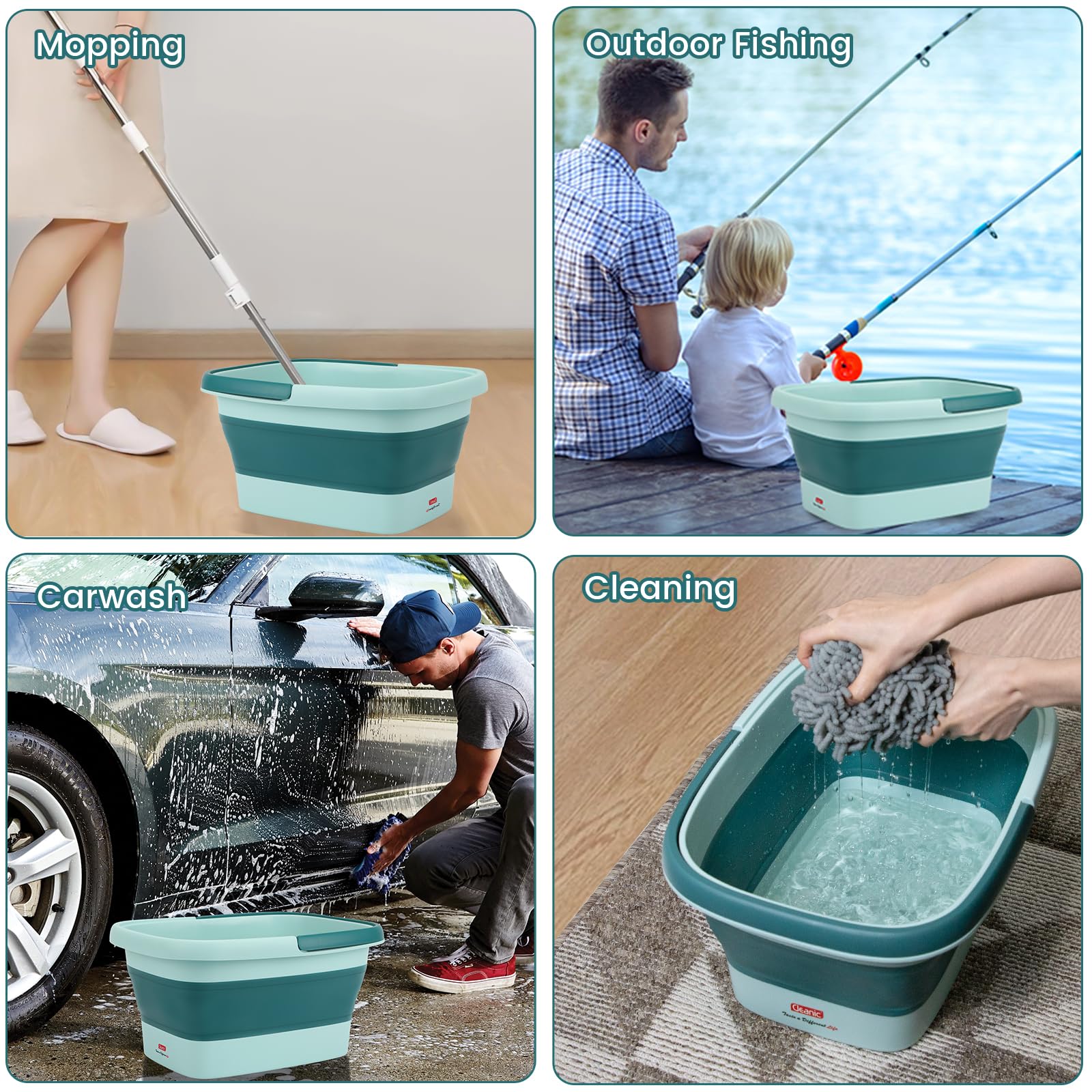 DEANIC Foot Spa, kąpiel stóp z masażerem, składana miska do pedicure z uchwytem do przenoszenia, Footspa dla kobiet i mężczyzn, miska do kąpieli stóp (Niebieski)