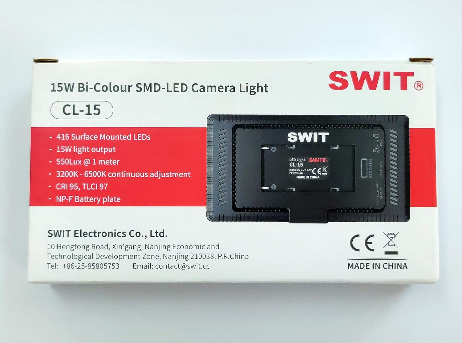 SWIT Electronics CL-15 SWIT Lightweight Thin Bi-Color SMD On-Camera LED Light