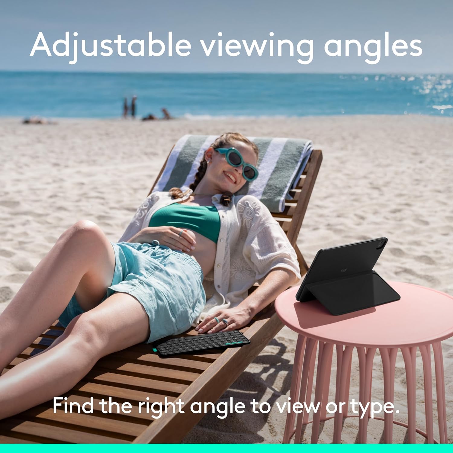 Logitech Flip Folio, Keyboard Case for iPad Pro 11-inch (M4 & M5) & iPad Air 11-inch (M2, M3 & M4)(5th Gen) - Protective & Stowable Bluetooth Keyboard Case, Multi-Device - Midnight Black