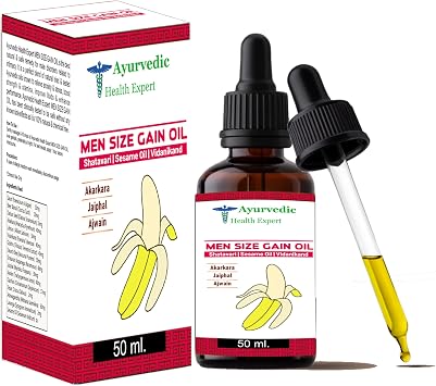 Men Size Gain Oil 50ml | 100% Pure & Natural Herbal Massage Oil for Men | Boosts Strength, Stamina & Vitality | Chemical-Free Ayurvedic Formula 50 Ml Pack of 1 1.6oz