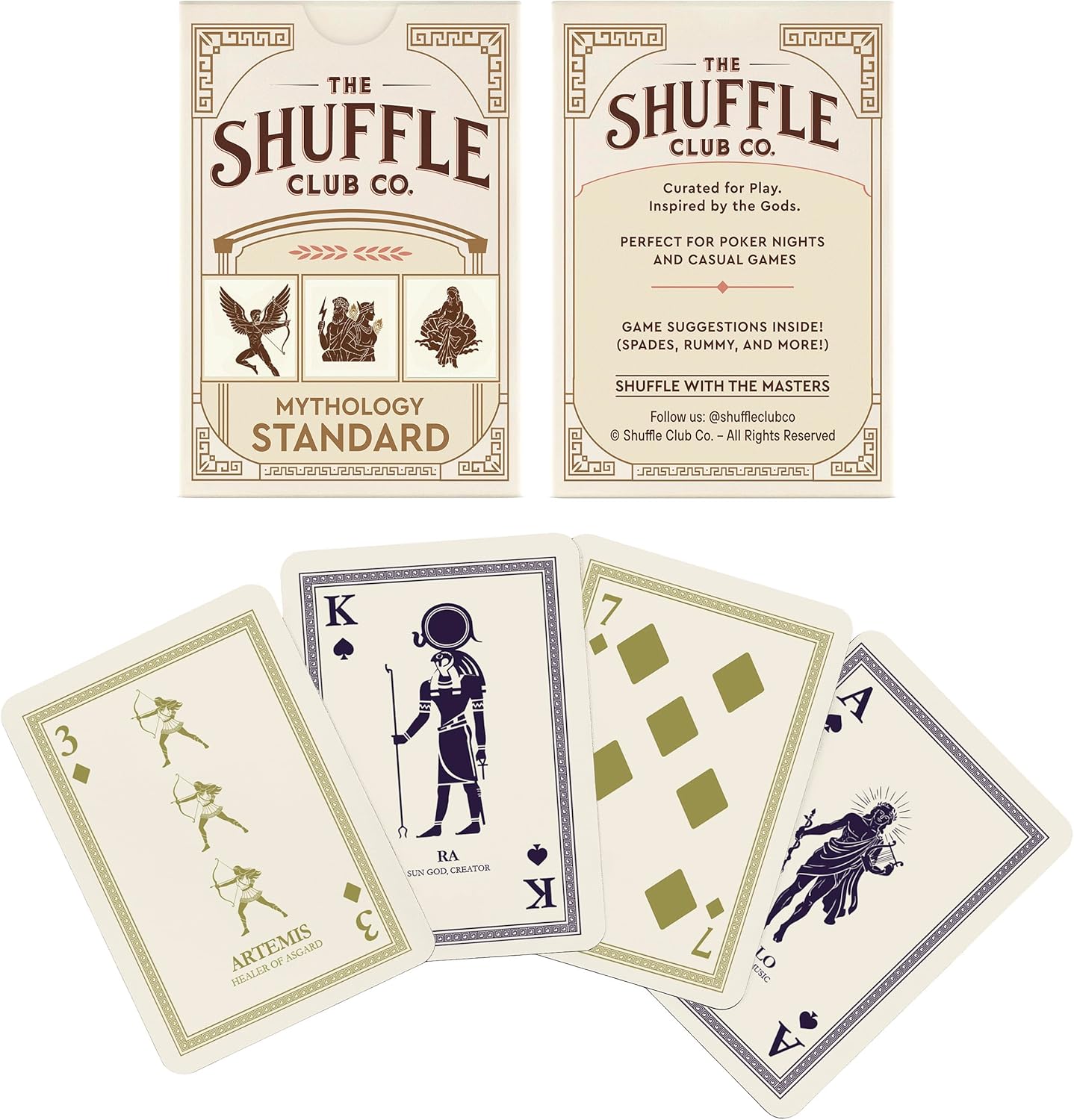 Mythology Playing Cards – Hand-Illustrated Greek Gods & Legends Deck | Fantasy-Themed Poker & Blackjack Cards | Premium Gift for Mythology Fans & Collectors (Pack of 12)