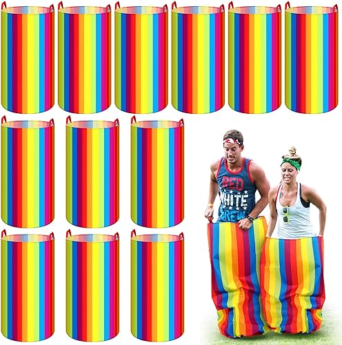 Paquete de 12 bolsas grandes de patatas para niños y adultos, carnaval familiar, juegos al aire libre, sacos de papas de tela Oxford para juegos de