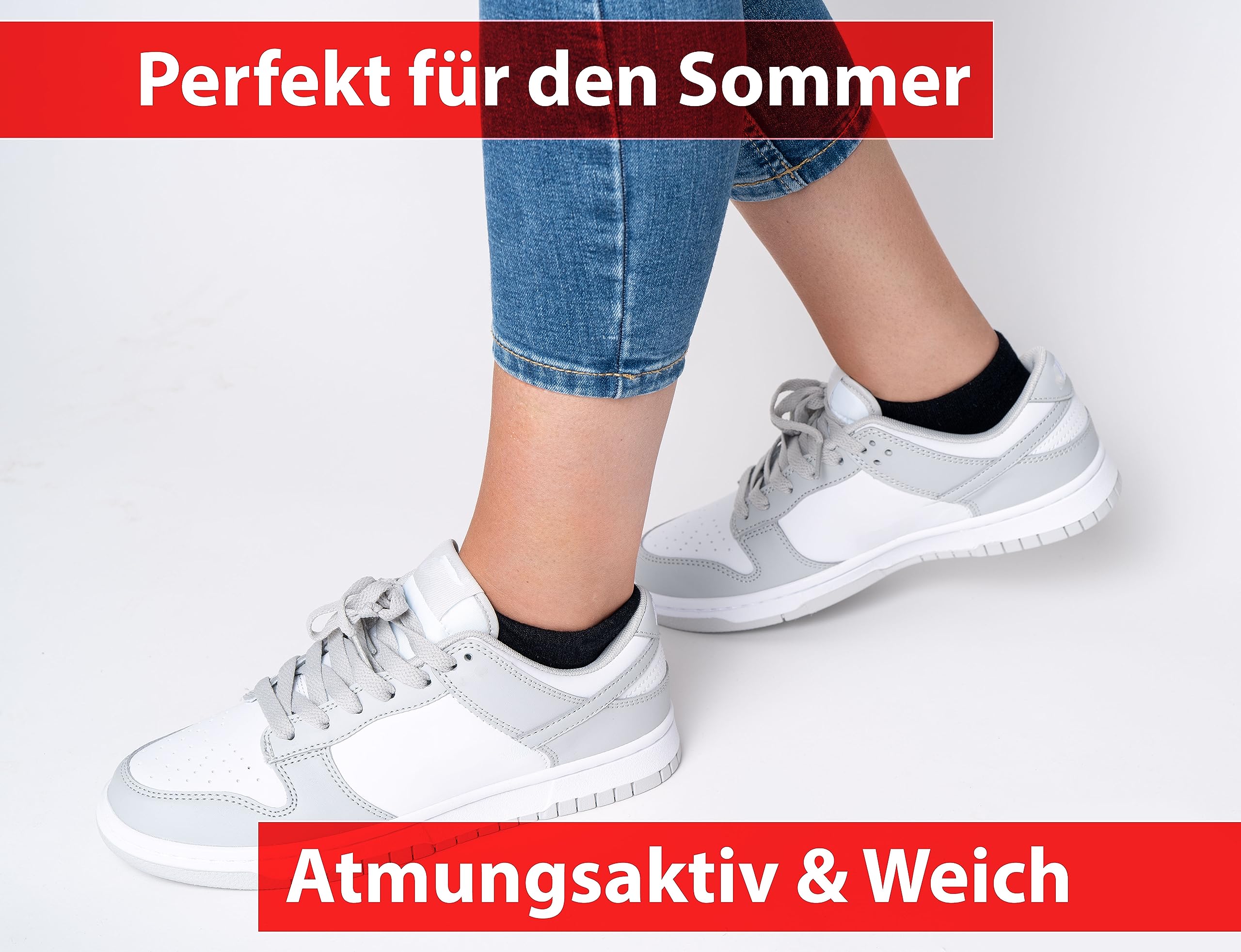 Kemes Skarpety męskie do sneakersów, rozmiary 43–46, czarne, 10 par, bawełna i elastan, krótkie skarpety, uniseks