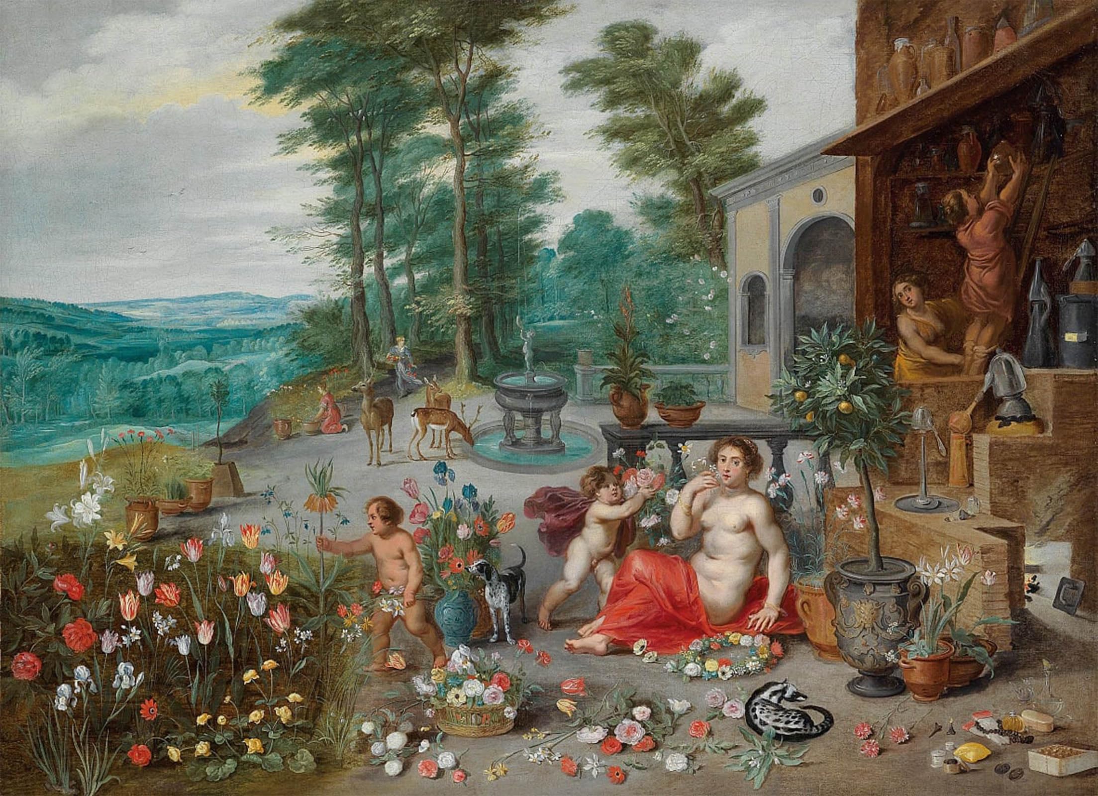 POSTERIIk Vintage Art Print Images Pictures Print an Allegory of Smell by Jan Brueghel the Younger Modern Colour Posters for Office Home Decor 60x90cm