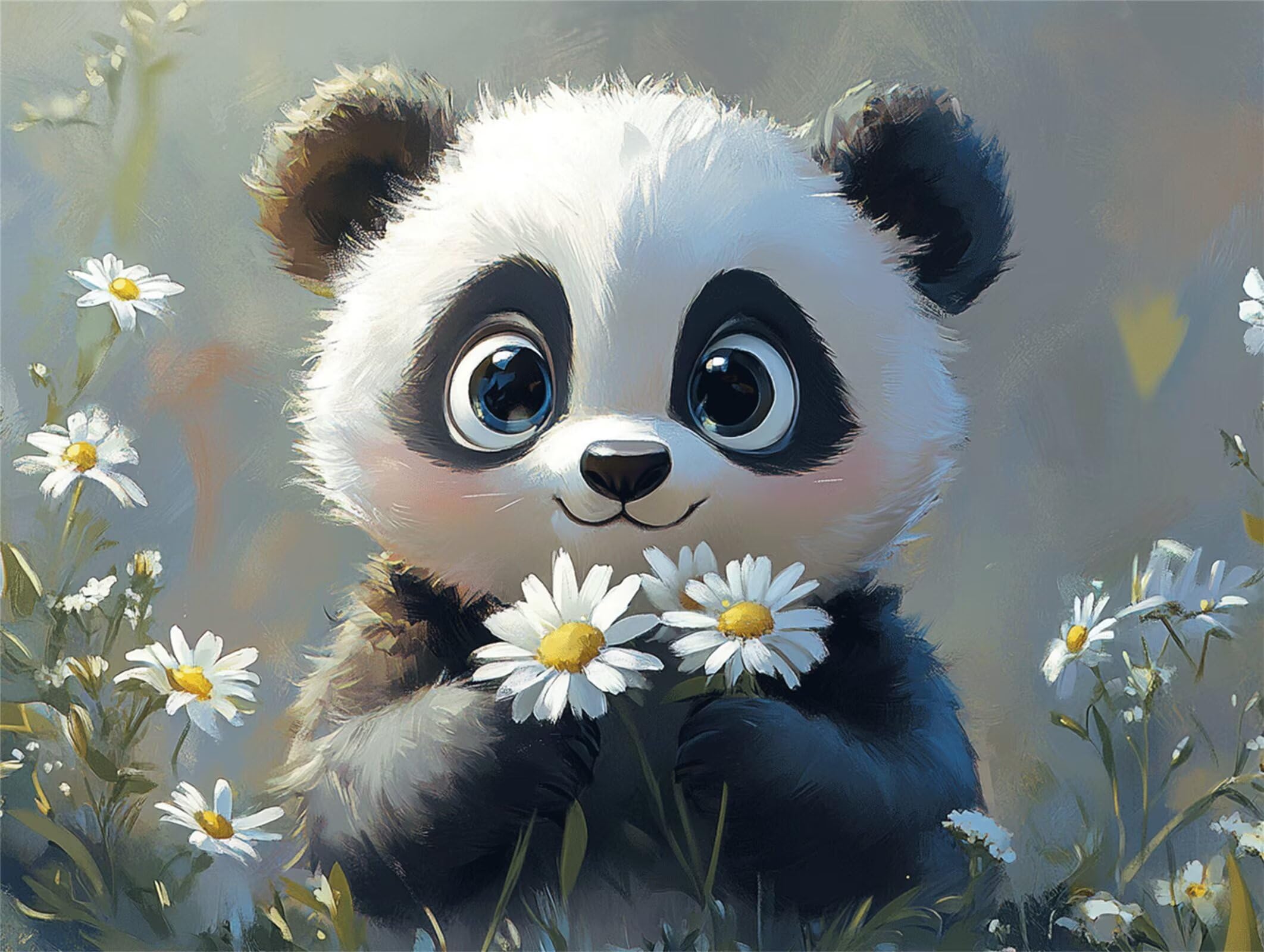 Pintar por Numeros panda Pinturas Acrilicas planta Pintura por Numeros Adultos Lienzos para Pintar, Pintura Acrilica Manualidades, Decoración para Hogar, Regalos Cumpleaños, 90x120cm Sin Marco, q-904