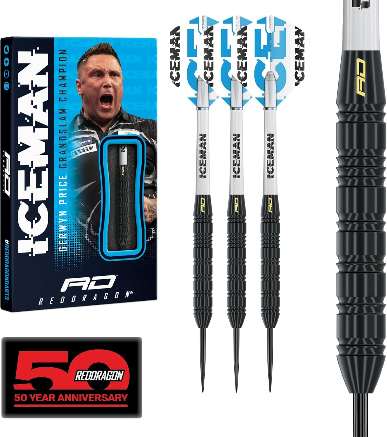 RED DRAGON Darts - Professional Player - Brass Darts Set with Flights and Shafts (Stems)