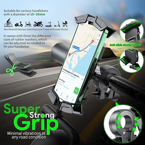 Miniatura 2 de Soporte para teléfono de bicicleta, soporte para teléfono de motocicleta, abrazadera para manillar de motocicleta, clip de teléfono para scooter