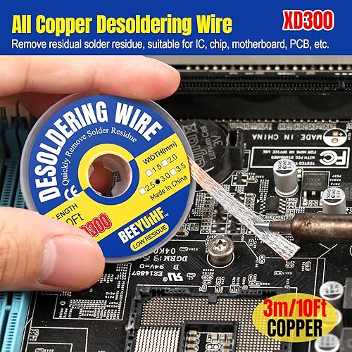 Miniatura 3 de BEEYUIHF Alambre de soldadura de núcleo de colofonia 60-40 0031in 176oz 2 piezas  flujo de pasta de soldadura 176 onzas176oz  mecha de desoldadura