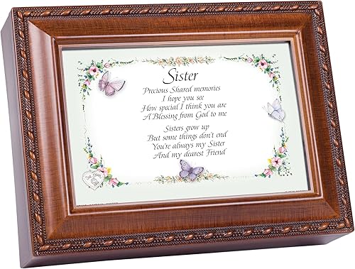 Hermana Woodgrain Caja de música Reproduce Amigos son para