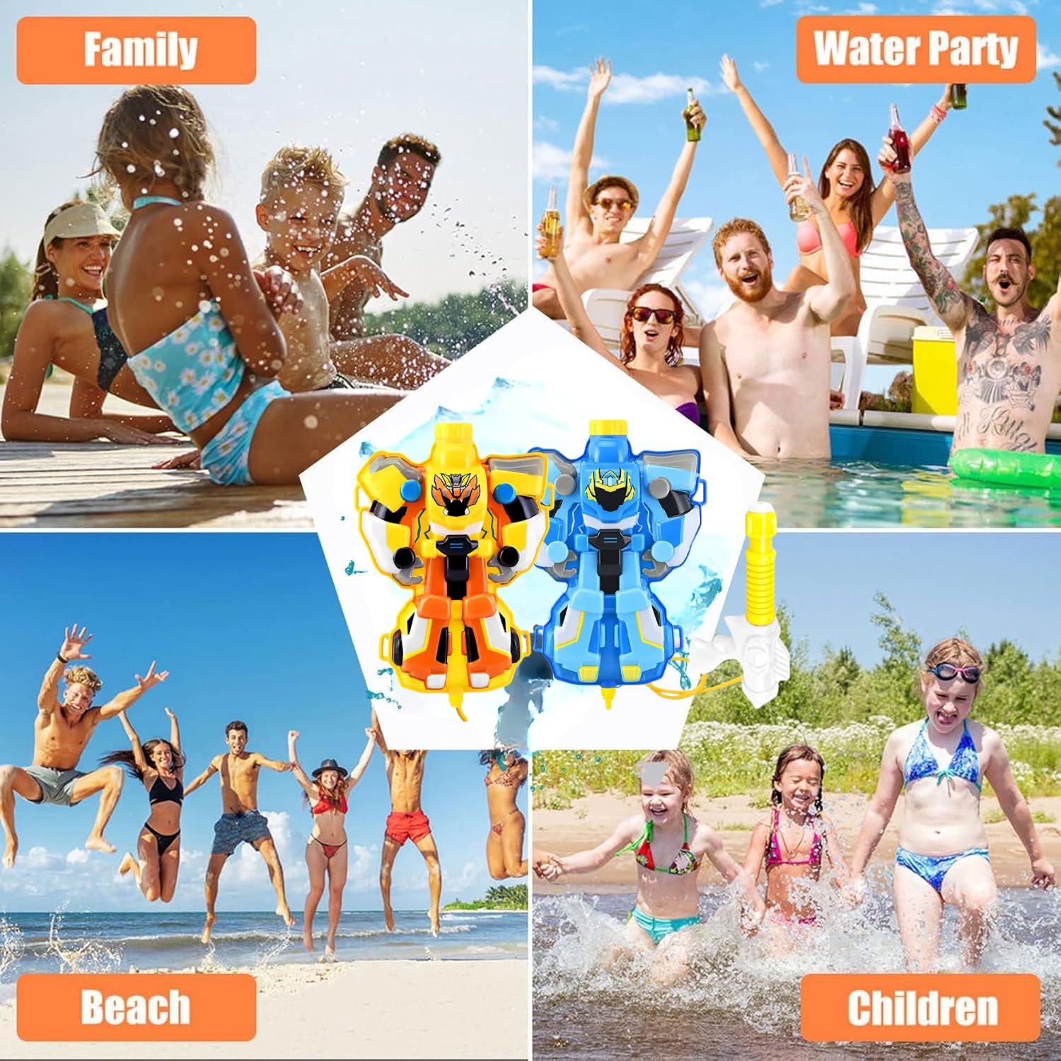 Storio Holi Pichkari Water Gun Toy for Kids with Uoto 30Ft Range | High Pressure Summer Custom Adjustable Shoulder Strap | Ideal Outdoor Toy for Pool & Beach Fun 1