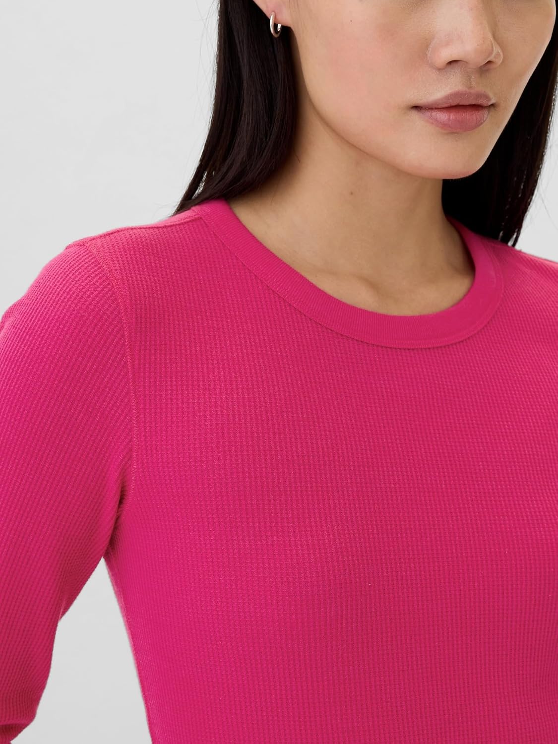 Gap Womens Long Sleeve Waffle Knit T-Shirt - Image 4