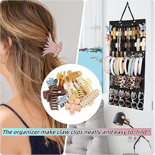 Miniatura 5 de Organizador de clip de garra colgante para mujer, organizador de clip de garra, organizador para diadema, organizador de lazo para el cabello para