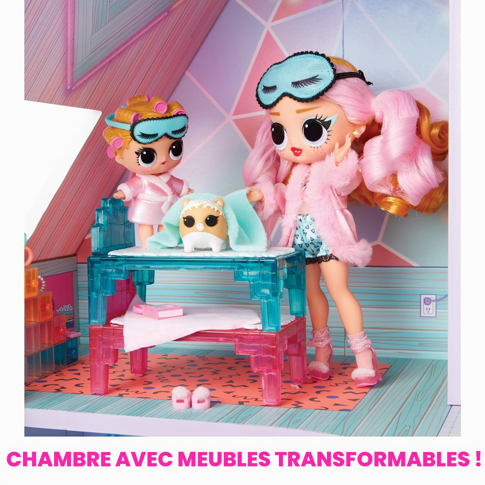 L.O.L. Surprise! OMG Winter Cottage Ensemble de Jeu - + de 45 Surprises - Maison de Poupée avec Téléski, Chambre, Salle de Bain, Salon, Cuisine, Meubles Transformables - Enfants de 4 Ans et Plus