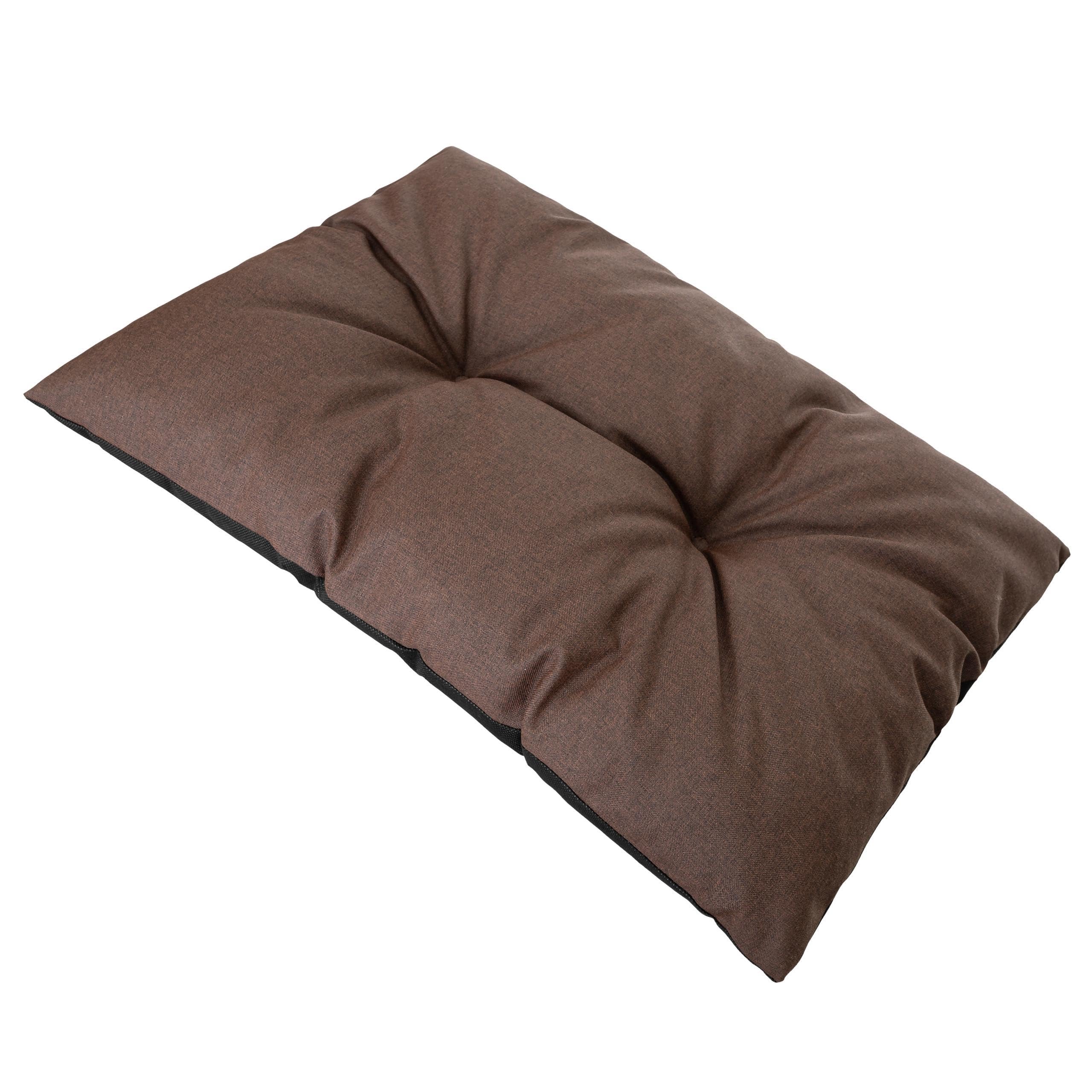 PillowPrim Hundebett - Möbel für Tiere, Katzenbett - Hundekorb für kleine mittelgroße & große Hunde - Hundekissen – Hundesofa – Hundeliege – Schlafplätze - 80x61 cm - Braun mit Pfoten