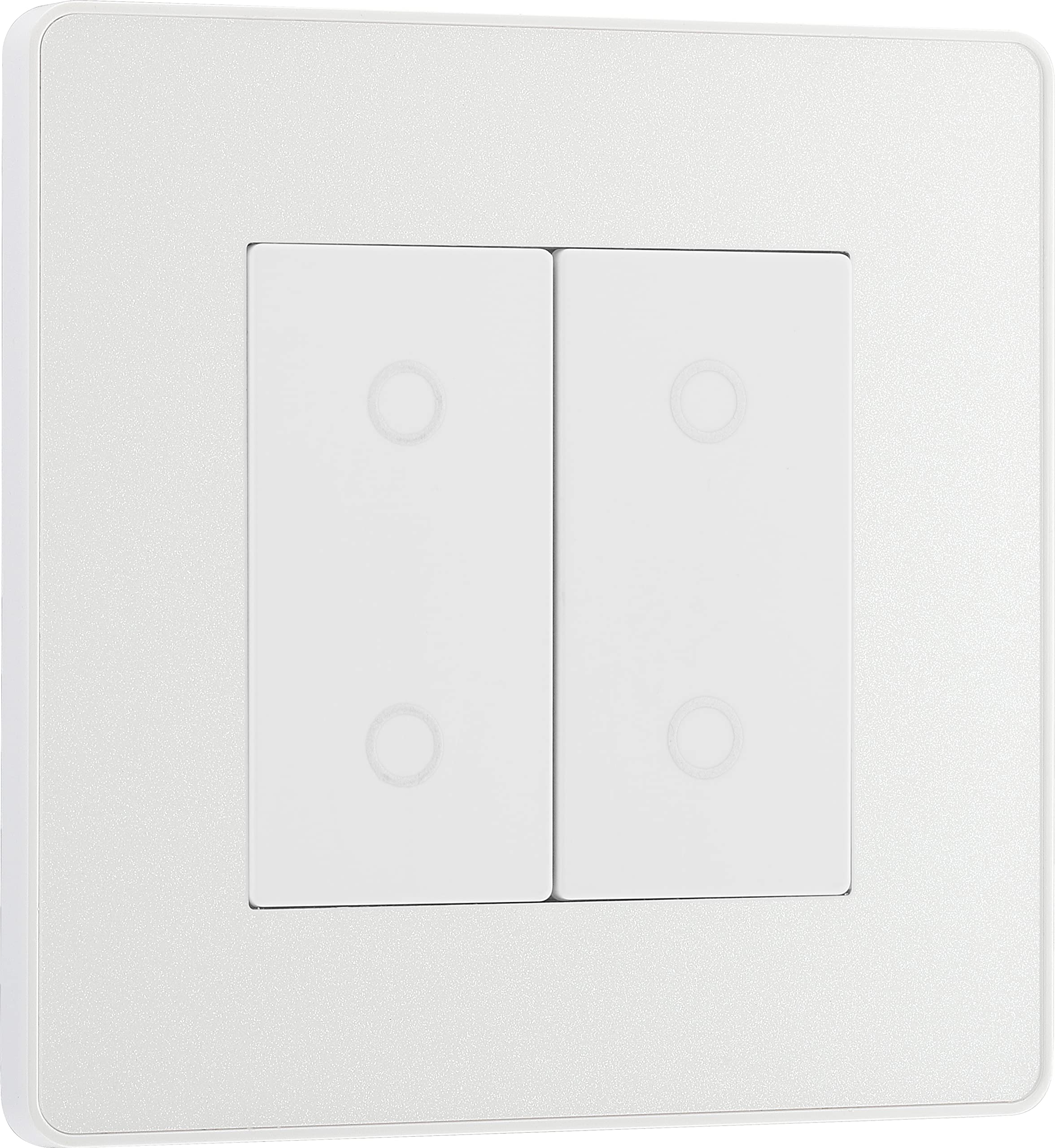 BG Electrical Evolve Double Touch Dimmer Switch, 2-Way Master, 200W, Pearlescent White