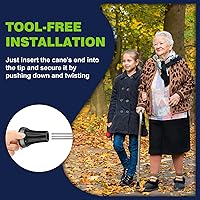 Vista 6 de supregear Puntas de bastón de 3/4 pulgadas (paquete de 2), almohadilla de goma de repuesto antideslizante para todo terreno, resistente, 0.75