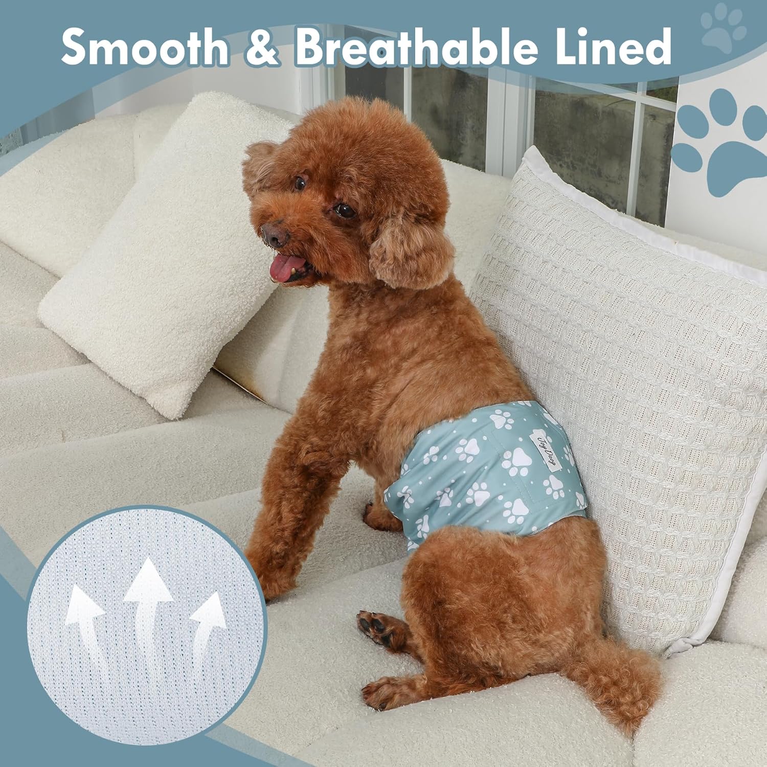 Reusable Dog Belly Bands for Male Dogs Diapers,5 Pack Premium Washable Dog Diapers Male Doggie Nappies Wrap,XL