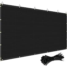4' x 9' Fence Privacy Screen UV Blocking Mesh Fencing Covers Heavy Duty Screen Fence Windscreen with Brass Grommets for Outdoor Wall Backyard Garden Deck Patio Balcony, Black
