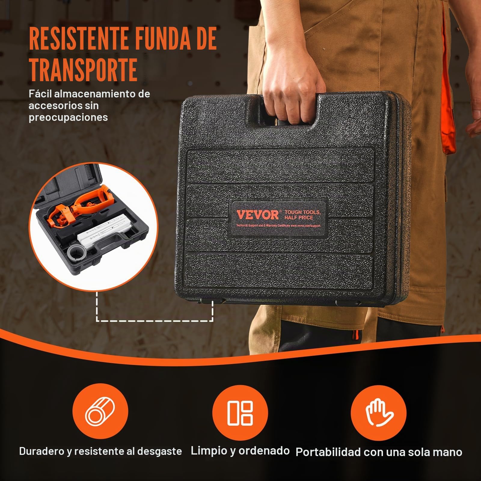 VEVOR Accesorio de embutir para prensa de taladro, 4 brocas, kit de cincel de orificio cuadrado, juego de localizador de brocas de banco, herramientas de embutir y espiga con 5 bujes, para carpintería