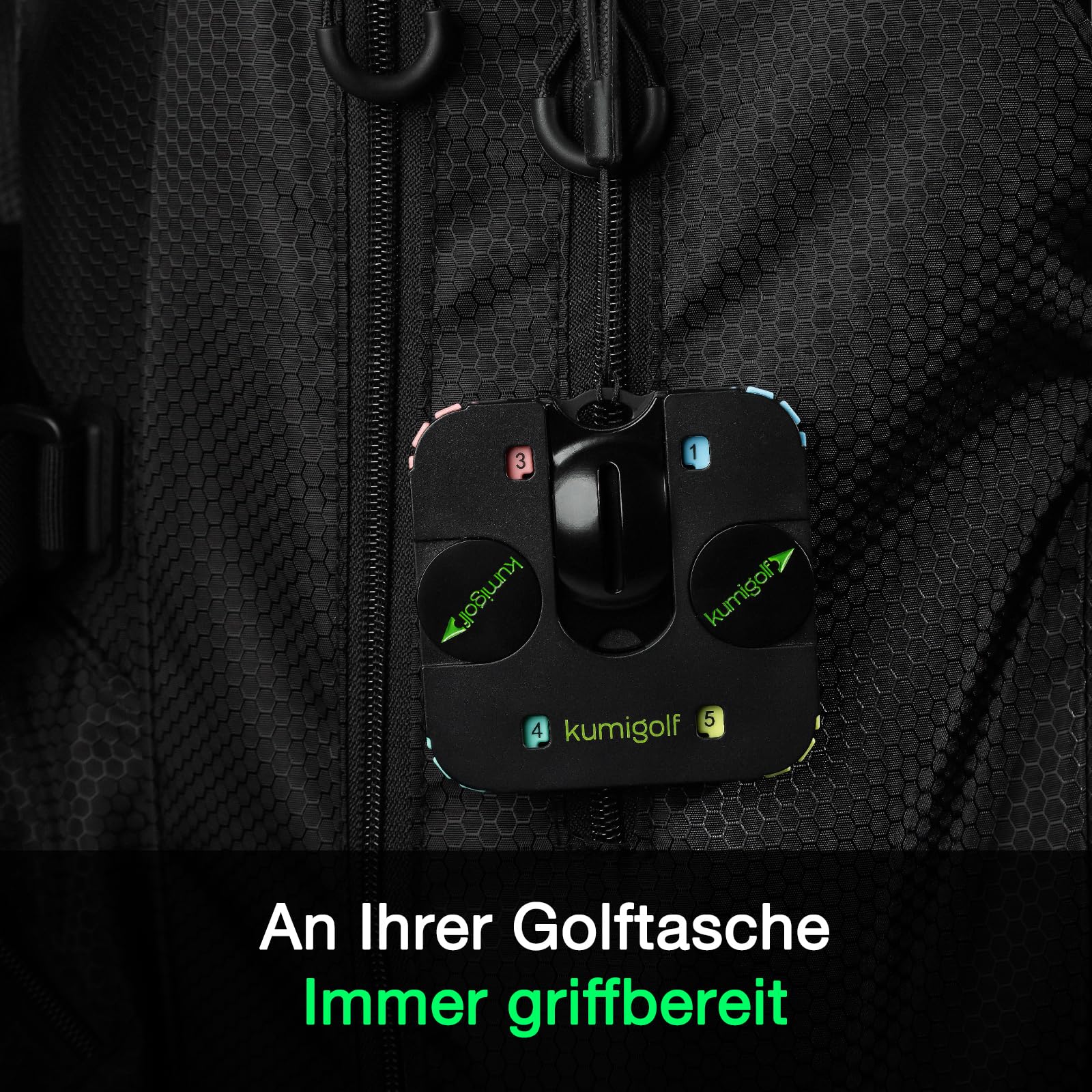 5-in-1 Golf Multitool Karte - Premium Golf Scorezähler für 4 Spieler, Golfschlag Zähler, Pitchgabel mit Ausrichtungshilfe, Magnetische Ballmarker, Griffauflage, Golf Zubehör Geschenk