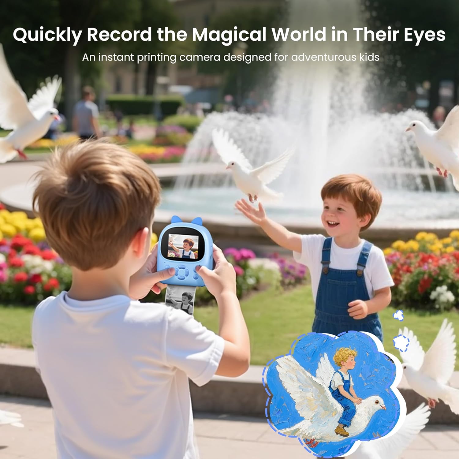 Kids Camera Instant Print, Kid Camera with Printer, Kids Digital Camera, Birthday Gifts for 10 Year Old Girl with Print Paper & 32GB Card (Purple)