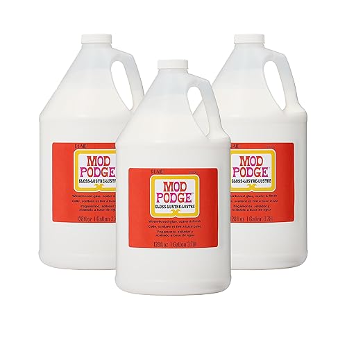 Mod Podge Sellador a base de agua, pegamento y acabado (1 galón), CS11204B acabado brillante (paquete de 3)