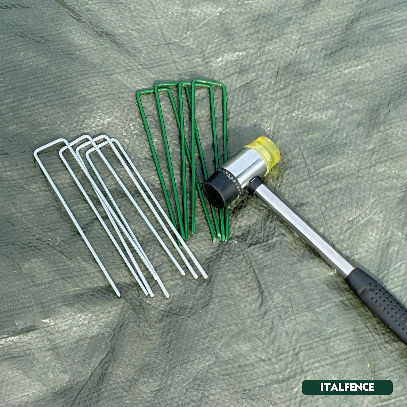 Grapas de sujeción Ø3,00mm plastificadas, Malla antihierba [1000 piquetas]