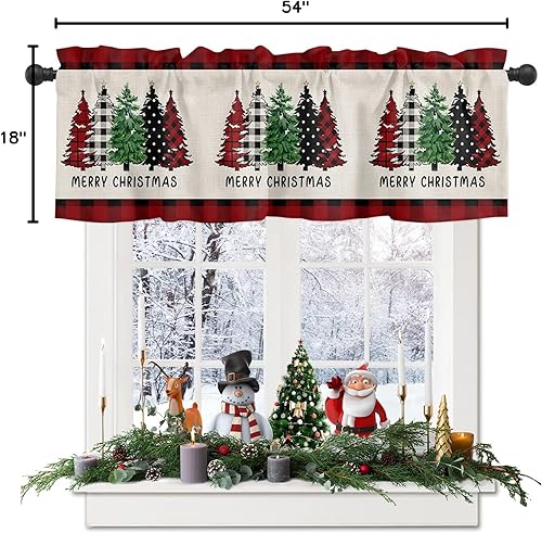 Miniatura 6 de Cenefa de cortina, calabaza de Acción de Gracias, otoño, hoja de arce, pájaro, bolsillo para barra, cenefa corta para decoración de ventana para