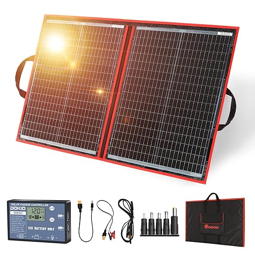 Panel Solar PLEGABLE 100w 12v monocristalino portátil DOKIO