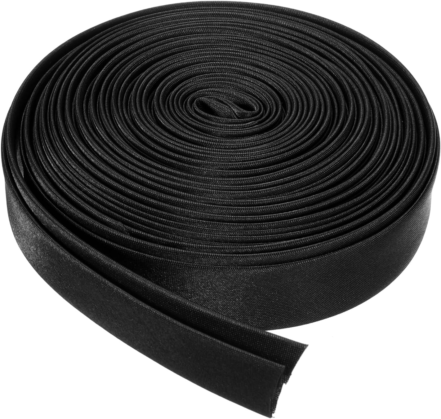 MECCANIXITY Double Fold Bias Tape for Sewing 4/5 Inch x 5.5 Yards Satin Pre-fold Continuous Binding Tape for Seaming Quilting Hemming Binding DIY Crafts, Black