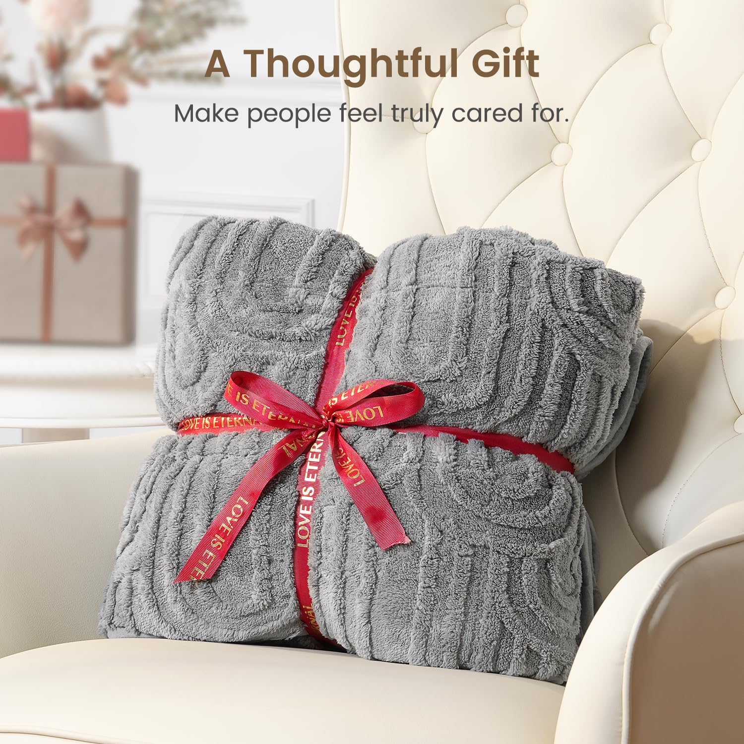 Sherpa Fleece Adult Weighted Blanket Great for Sleep, 20 lbs Dual Sided Soft Fuzzy Heavy Blankets for Couch Bed Sofa, Cozy Warm Fluffy Arched Jacquard Throw for Winter (Grey, 60" x 80", 20 Pounds)