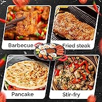 Vista 4 de Sartén eléctrica antiadherente para interiores, parrilla eléctrica antiadherente, parrilla eléctrica coreana multifuncional para interiores