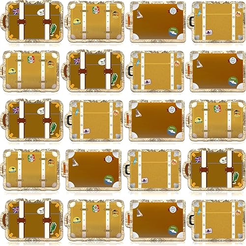 Junkin 60 piezas de equipaje Travel The Map Mini Accents, Mini Maleta, Recortes de Viajes Mundiales, Decoración para Tablero de Anuncios para