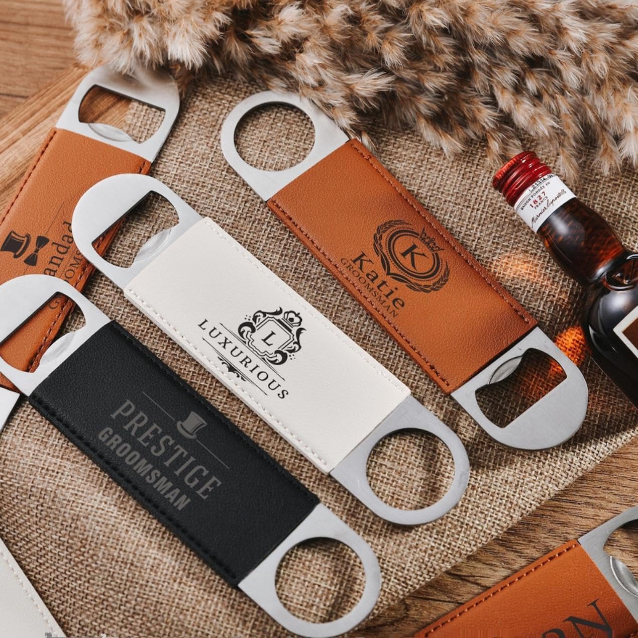 100PCS Custom Bottle Opener, Personalized Beer Bottle Opener, Color Printing/Laser Engraving Your Photo/LOGO/Text on Double-Sided for Bar, Restaurant, Party, Wedding Favors, Groomsmen Gifts