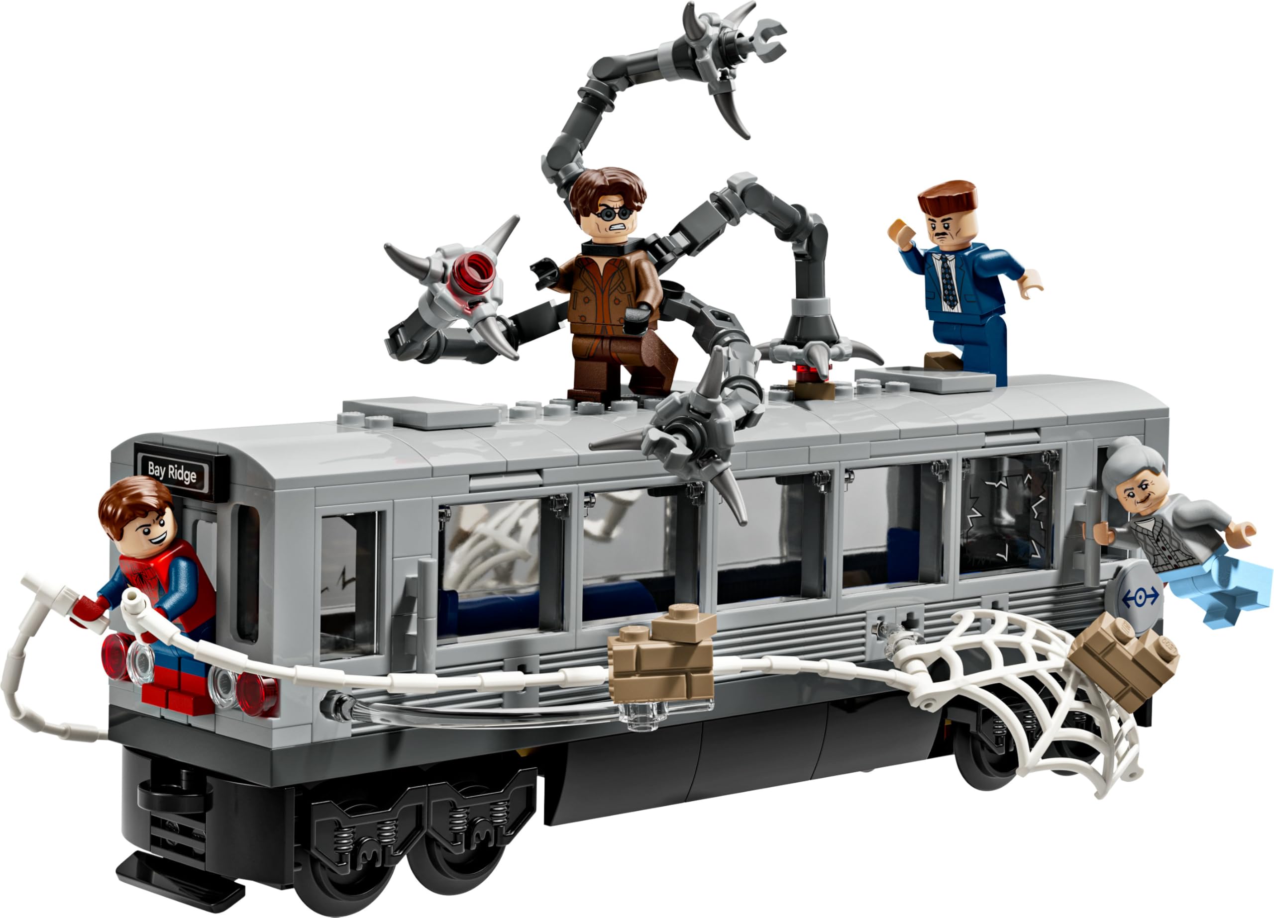 LEGO ǀ Marvel Spider-Man vs. Doc Ock: Escena del Tren Subterráneo - Juguete de Superhéroes con 4 Minifiguras - Regalo Coleccionable para Niños de 9+ Años Fans de Las Películas 76321