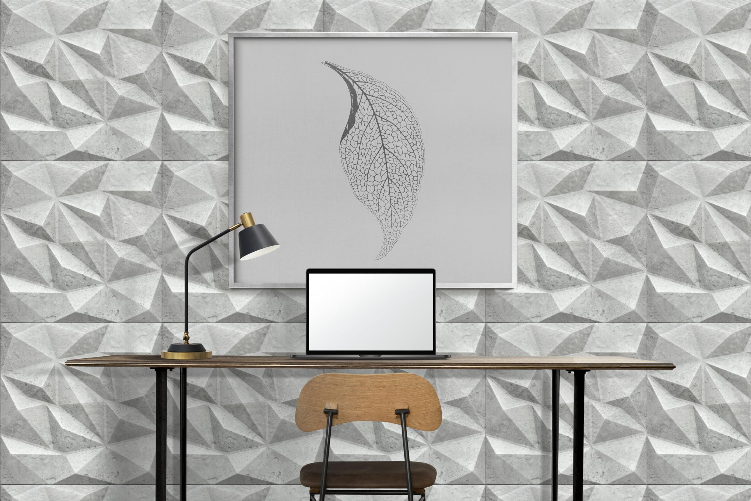 Deccart Pannelli Decorativi Per Pareti 3D - Pannelli Murali - Pannello Decorativo Parete - Polystyrène PSE - 50x50 cm Brylant 2 m², 8 pezzi, Cemento