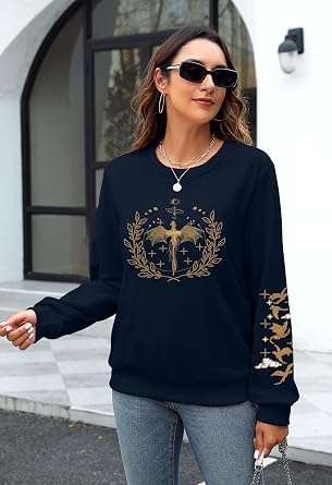 Book Sweatshirt Womens Bookish 2 Sided Graphic Pullover Book Lovers Top