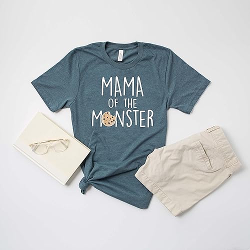 Miniatura 6 de Personalized Mama or Dad of the Monster Cookie Themed Parents 1st Birthday Party Family Tshirt. (M, Autumn)