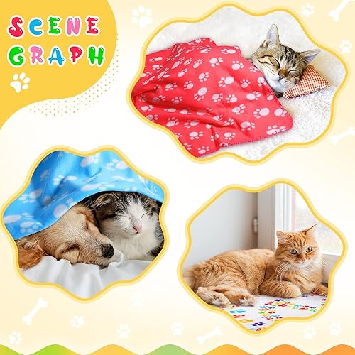 Miniatura 10 de 12 mantas de vellón para mascotas, perros, cachorros, estampado de patas, perros y gatos, funda de ropa de cama para animales pequeños, cobayas,