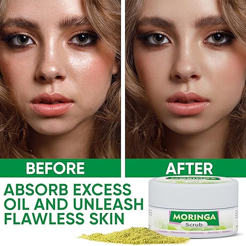 Miniatura 7 de Herboganic Exfoliante facial Moringa  Exfoliante facial natural  Rico en rejuvenecimiento e hidratación de la piel  Limpieza suave y profunda