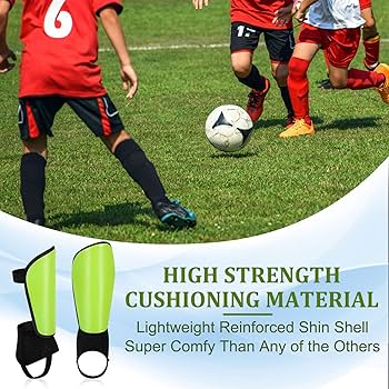 Football Shin Pads | Impact Protection Kids Shin Pads | Non Slip Double Adjustable Straps Soccer Shin Guards Boys Girls | Glitter Rainbow Shin Guards
