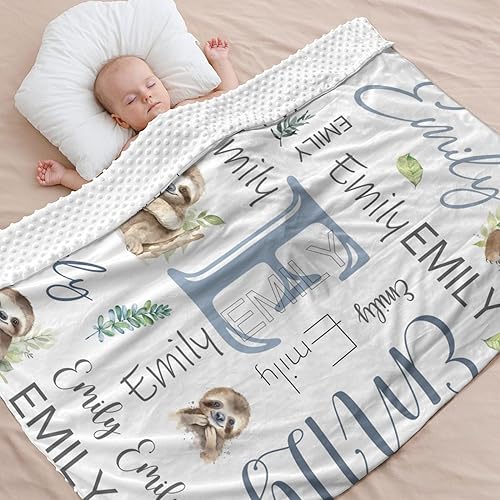 Miniatura 8 de Mantas de bebé personalizadas para niños y niñas, manta de bebé de lobo, manta de bebé de felpa suave Minky con nombre de recepción, mantas para