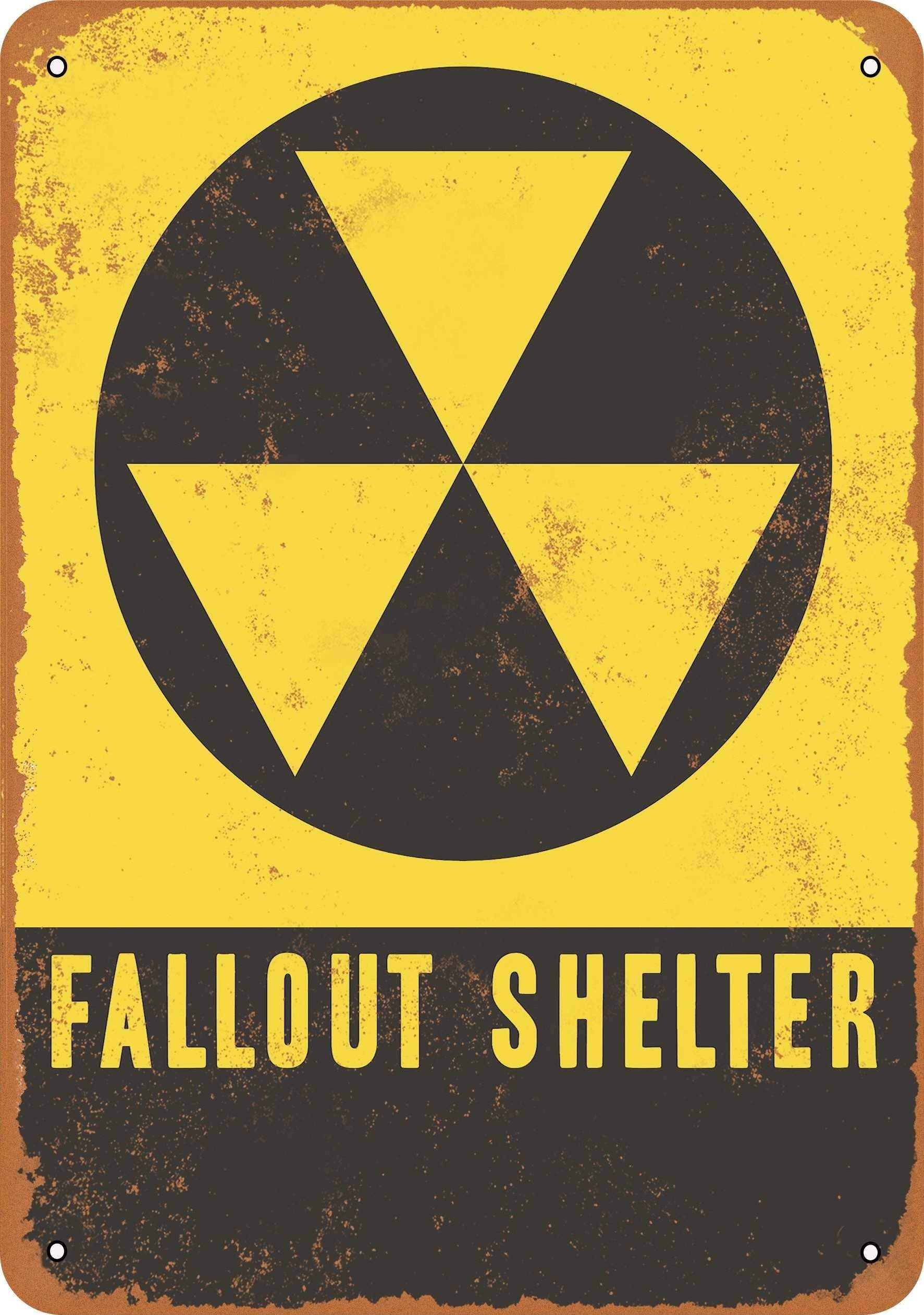 Inga Fallout Shelter Metal Tin Sign 8x12 inches