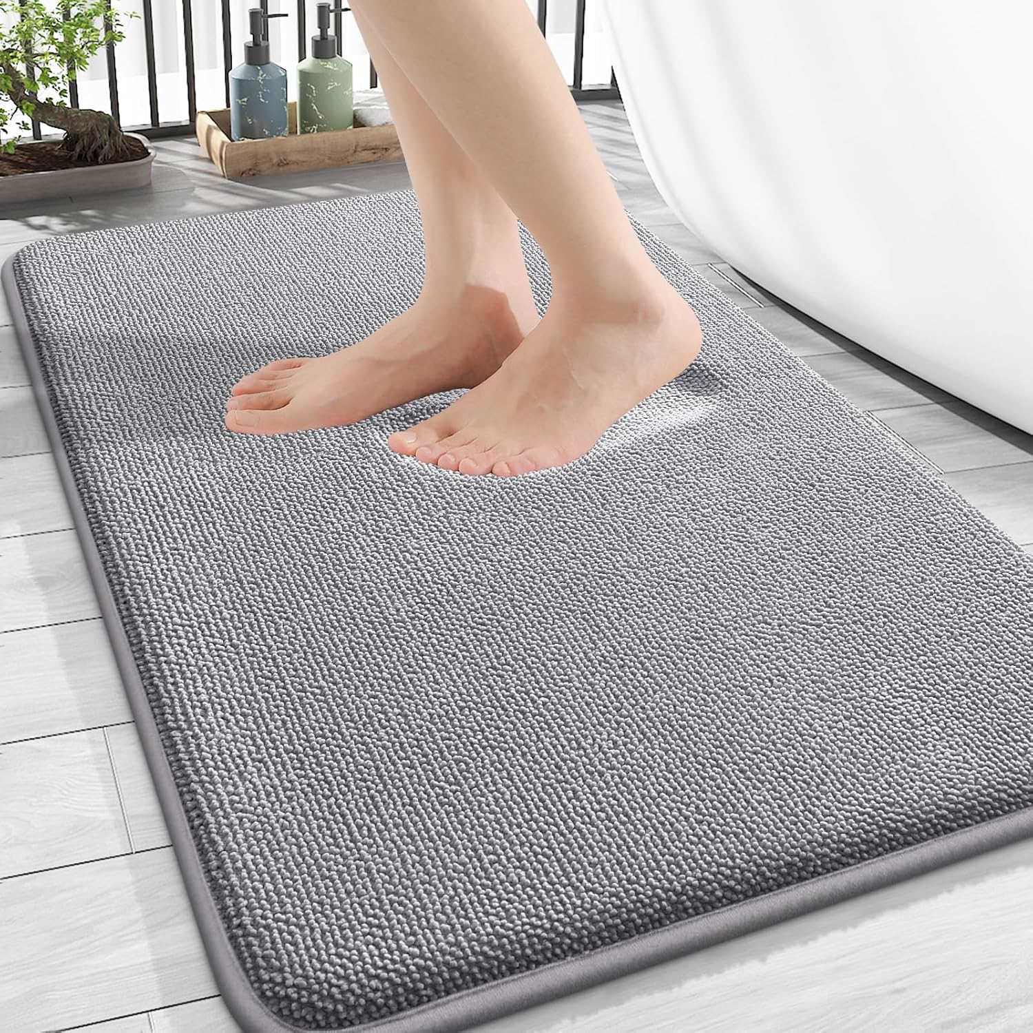 OLANLY Thick Memory Foam Bath Mat Rug 30×20, Extra Soft Absorbent Bathroom Rugs, Quick Dry Bath Mats, Non-Slip, Machine Washable Carpet for Bathroom, Tub and Shower, Home Decor Accessories, Grey OLANLY Thick Memory Foam Bath Mat Rug 30×20, Extra Soft Absorbent Bathroom Rugs, Quick Dry Bath Mats, Non-Slip, Machine Washable Carpet for Bathroom, Tub and Shower, Home Decor Accessories, Grey