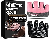 Vista 1 de FITNESS FORCE Workout Gloves for Men & Women Partial Weight Lifting Non-Slip Gym Gloves, Lifting Grip for Calluses Guard Fingerless Exercise Gloves