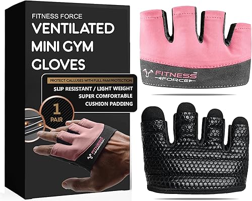 FITNESS FORCE Guantes de entrenamiento para hombres, guantes de gimnasio con agarre de silicona para hombres y mujeres, guantes de levantamiento de