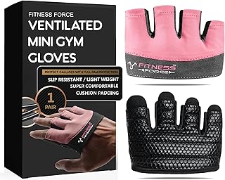 FITNESS FORCE Workout Gloves for Men & Women Partial Weight Lifting Non-Slip Gym Gloves, Lifting Grip for Calluses Guard F...