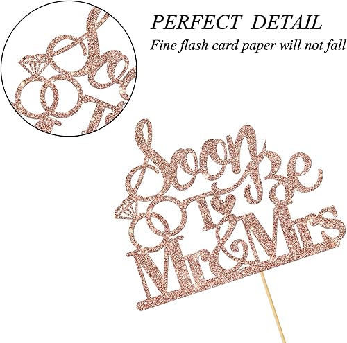 Miniatura 2 de Soon To Be Mr and Mrs - Decoración para tartas para bodas, fiestas de compromiso, decoración de fiesta de despedida de soltera, fiesta de despedida