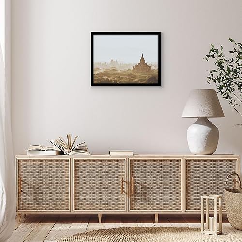 Vista 987 de Americanflat - Marco para póster de 71 x 74 cm con plexiglás pulido, portarretratos negro de madera industrializada, Epic Collection, marco ancho